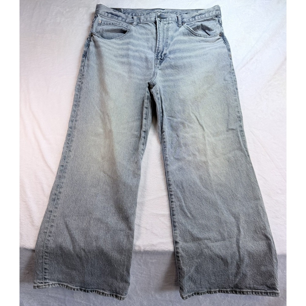 American Eagle Baggy Flare Jeans Men's 36x30 Fits 37x27.5 Skate Y2K Grunge Wide